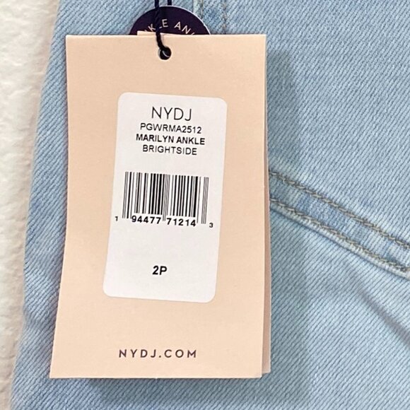 NYDJ Marilyn Straight Ankle Jeans in Brightside Size 2P NWT - Picture 4 of 7